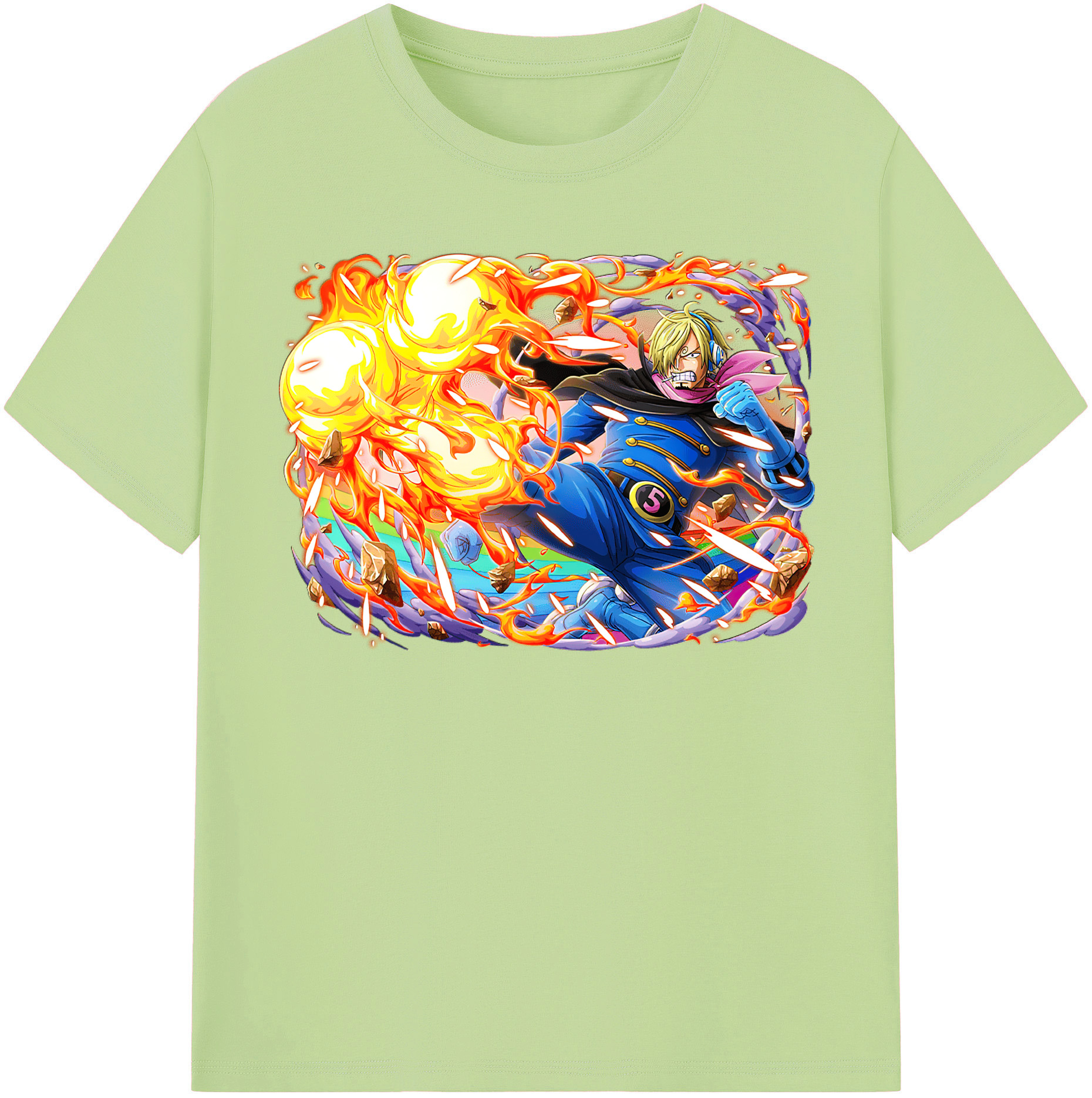 ワンピース サンジ ONE PIECE Sanji 綿100％半袖Tシャツ（フロントプリント）
